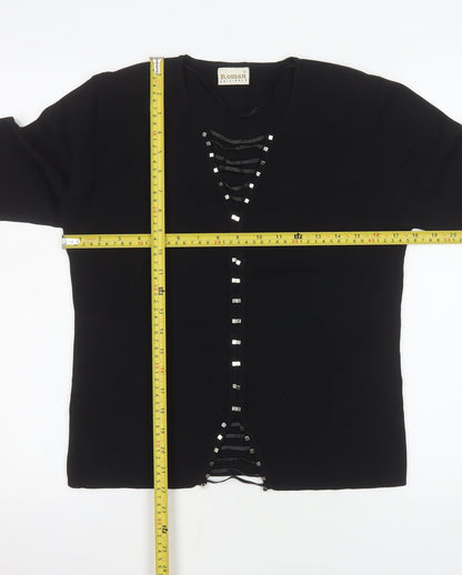 Womens UK Size S Roman Originals Black Basic Blouse
