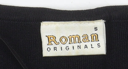 Womens UK Size S Roman Originals Black Basic Blouse
