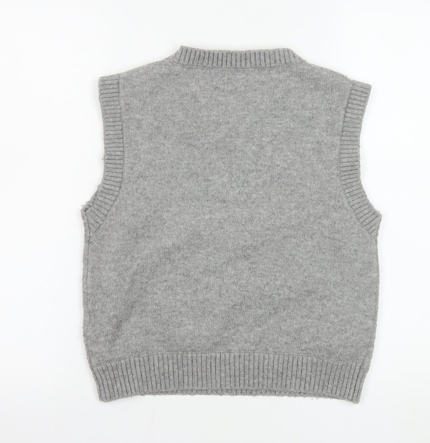 ZARA Women’s Grey Knit Sleeveless Crew Neck Vest Jumper Size S