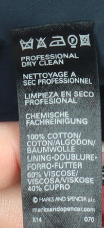 Mens UK Size XL Marks and Spencer Blue Overcoat