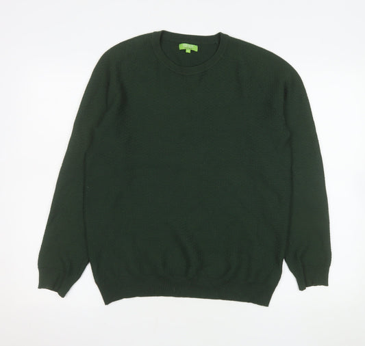 Gianni Feraud Men's Green Crew Neck Pullover Jumper Size M