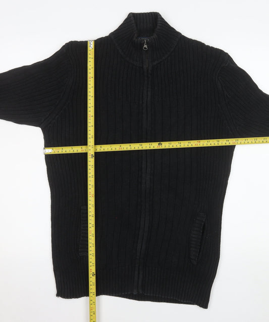 Cedarwood State Men’s Black Cotton Knit Zip Jacket L