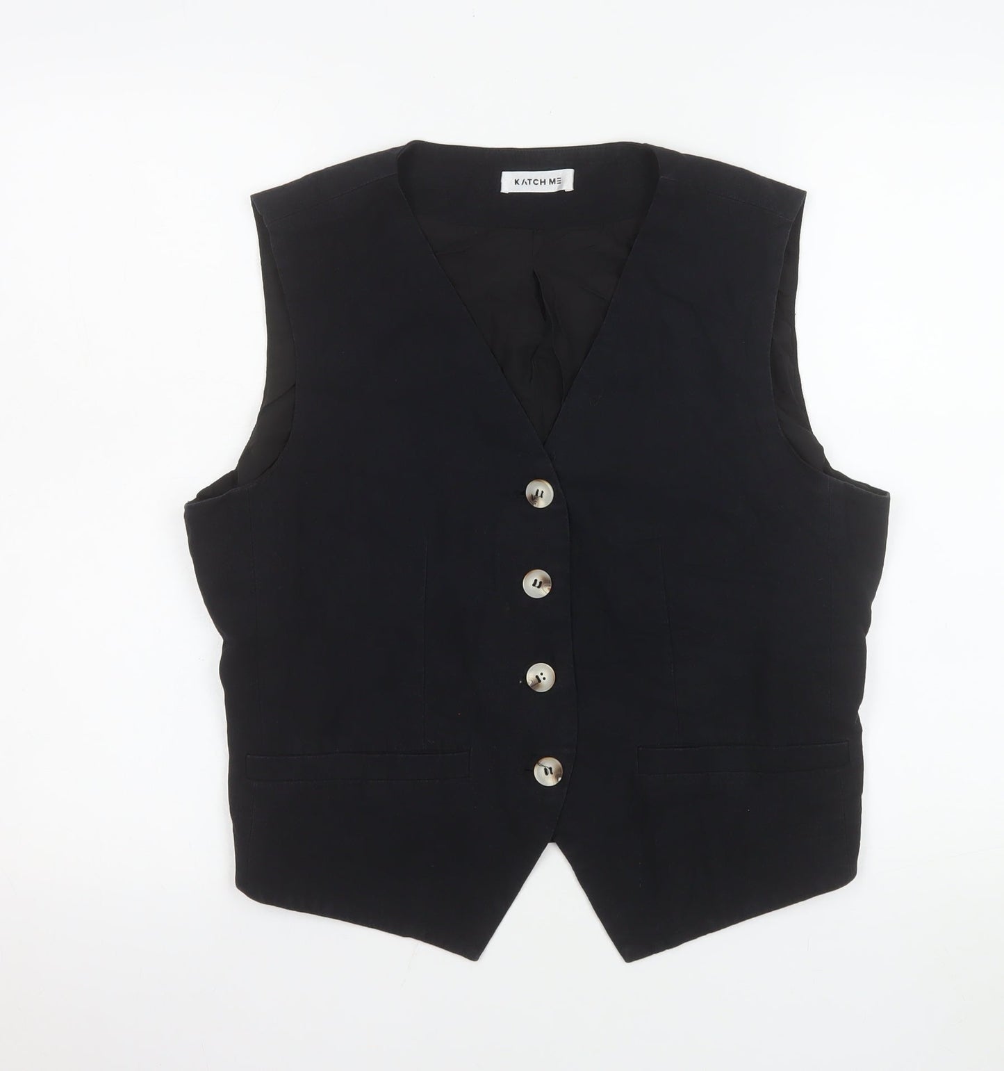 Womens UK Size XL Katch Me Regular Black Suit Waistcoat