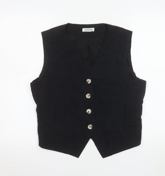 Womens UK Size XL Katch Me Regular Black Suit Waistcoat