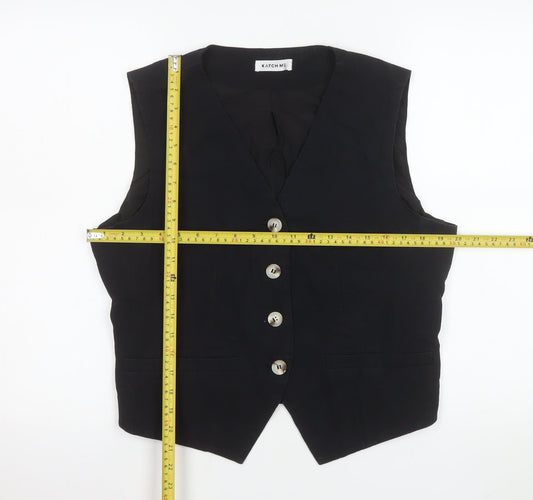 Womens UK Size XL Katch Me Regular Black Suit Waistcoat