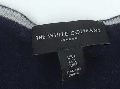 Womens UK Size L The White Company Blue Cardigan Jumper