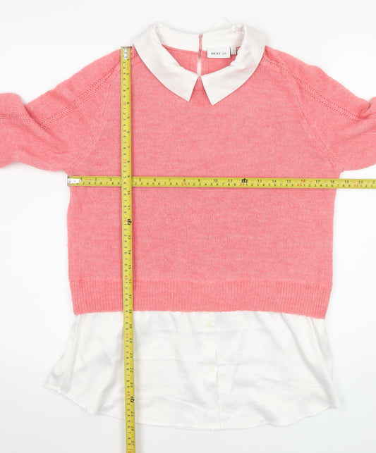 Womens UK Size S NEXT Pink Layered Blouse