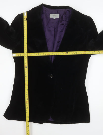 Marks and Spencer Women's Black Velvet Blazer UK 10 Classic Fit