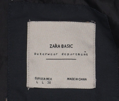Womens UK Size L Zara Black Puffer Jacket