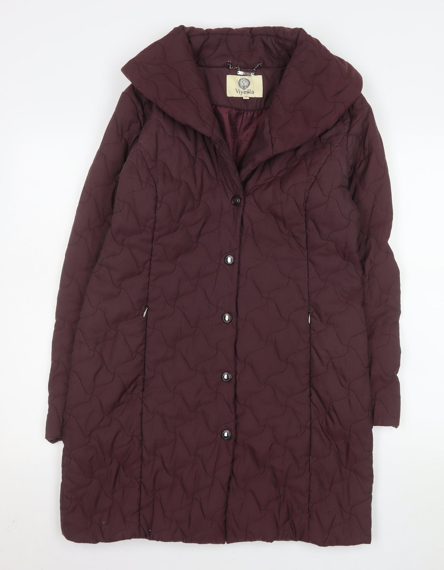 Womens UK Size 10 Viyella Brown Quilted Coat