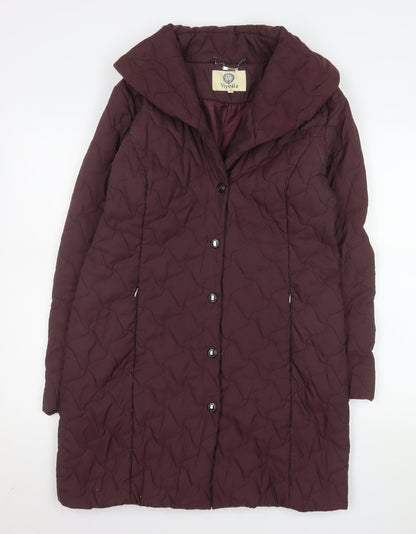 Womens UK Size 10 Viyella Brown Quilted Coat