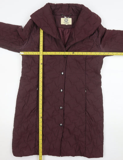 Womens UK Size 10 Viyella Brown Quilted Coat