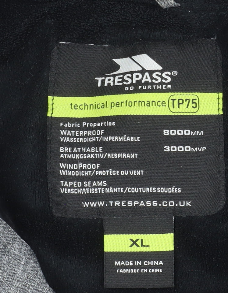 Trespass Men's Grey Waterproof Hooded Outdoor Jacket XL