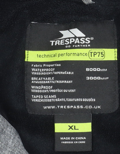 Trespass Men's Grey Waterproof Hooded Outdoor Jacket XL