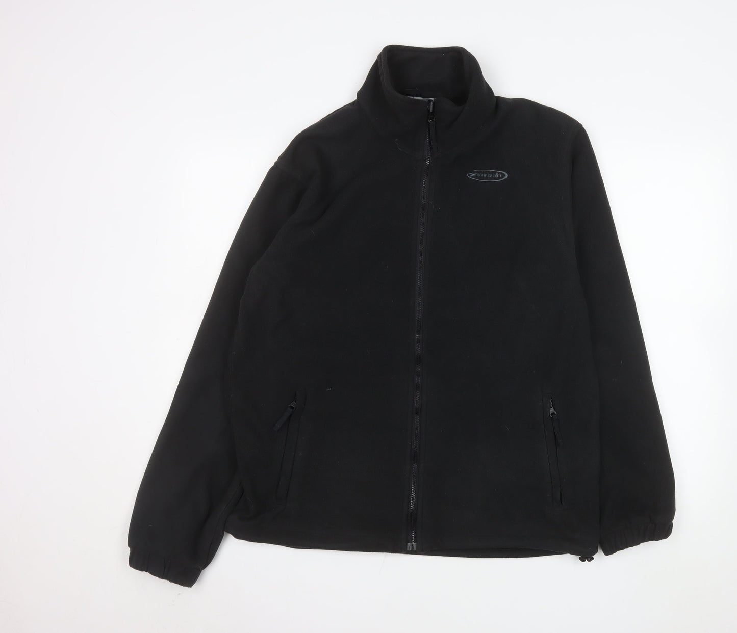 Mens UK Size M Mountain Life Black Full Zip Sweatshirt