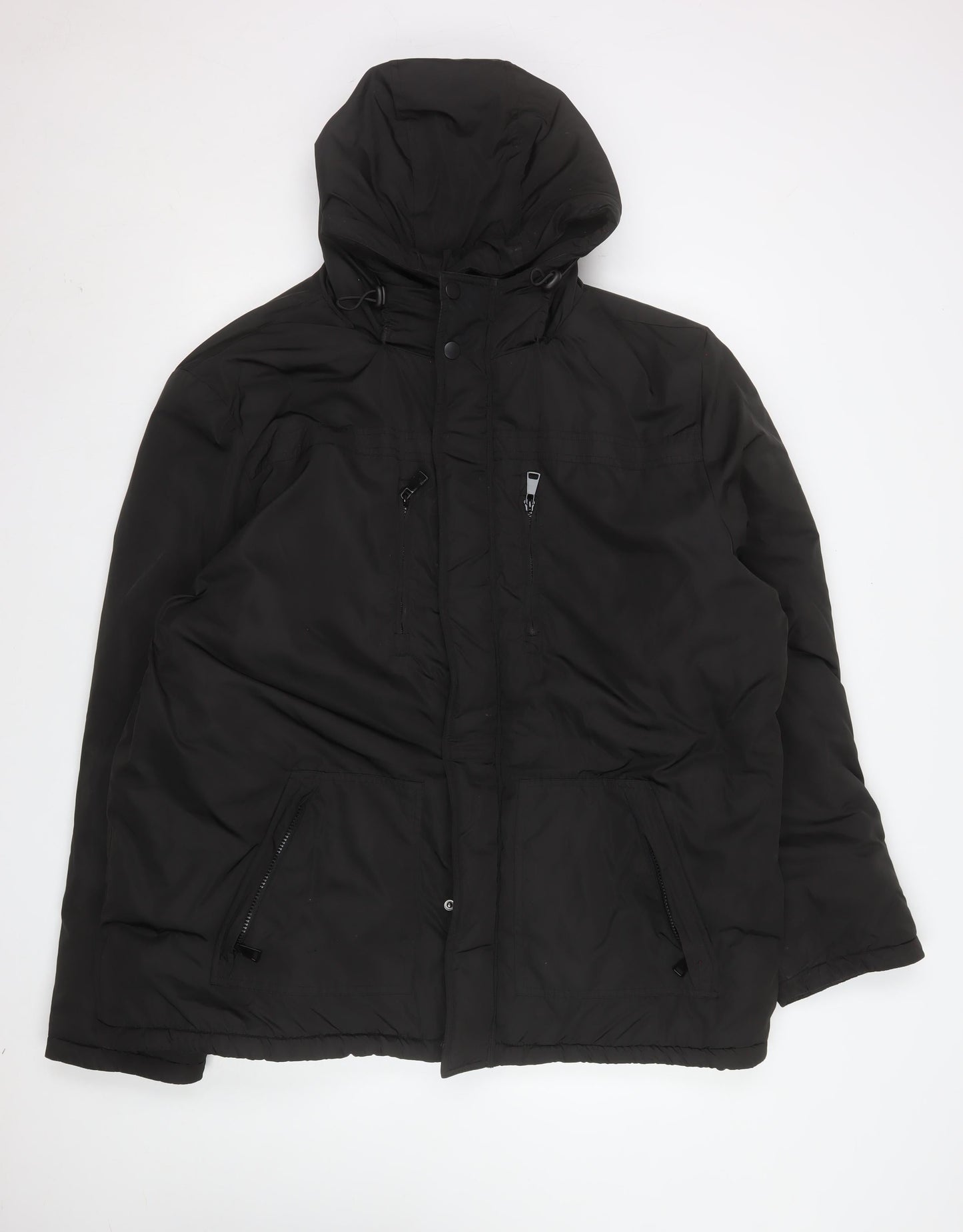 Studio Outerwear Men's Black 3XL Hooded Puffer Jacket