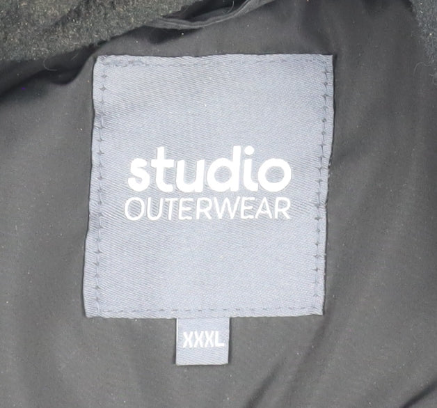 Studio Outerwear Men's Black 3XL Hooded Puffer Jacket