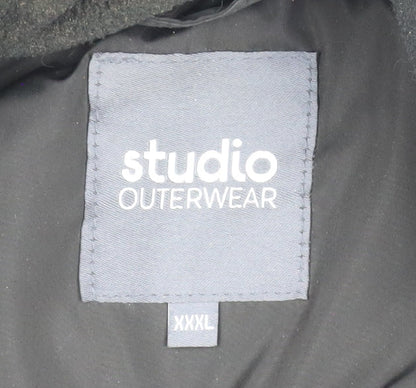 Studio Outerwear Men's Black 3XL Hooded Puffer Jacket