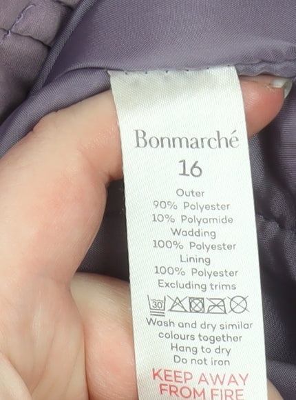 Womens UK Size 16 Bonmarché Purple Parka Coat