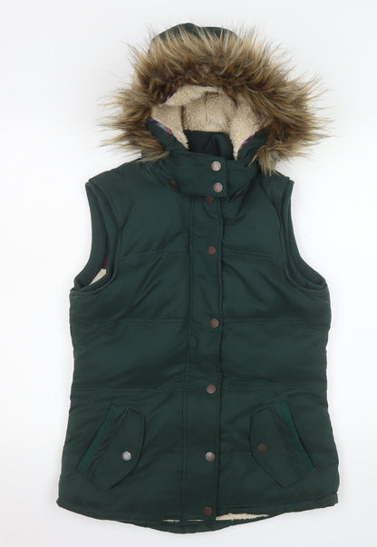 Womens UK Size 10 Fat Face Green Puffer Jacket