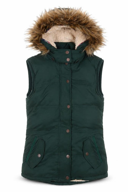 Womens UK Size 10 Fat Face Green Puffer Jacket