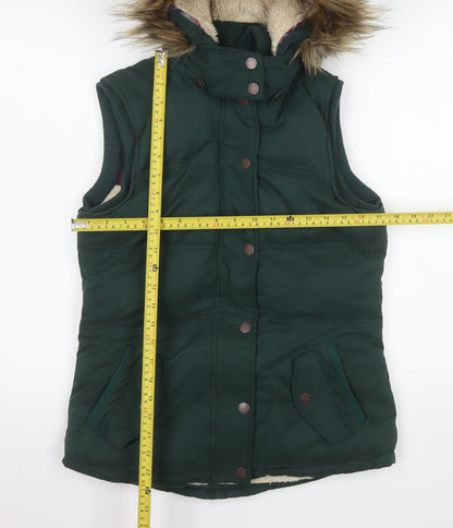 Womens UK Size 10 Fat Face Green Puffer Jacket