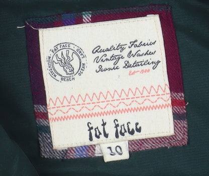 Womens UK Size 10 Fat Face Green Puffer Jacket