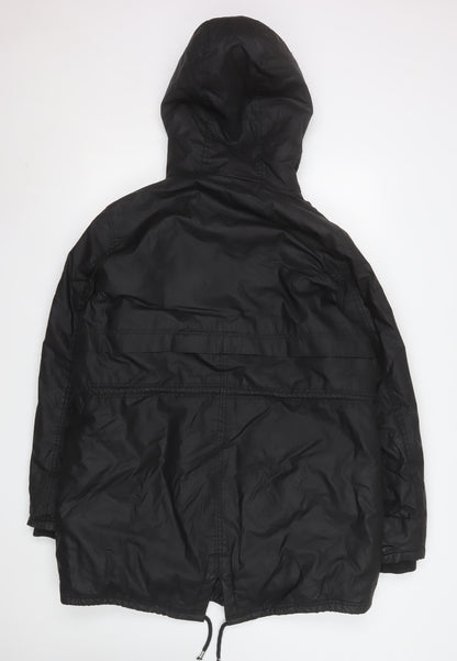 F&F Women’s Black Hooded Long Parka Coat Size 18
