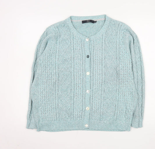 Womens UK Size 22 Isle Essentials Green Cardigan Jumper