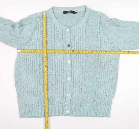 Womens UK Size 22 Isle Essentials Green Cardigan Jumper