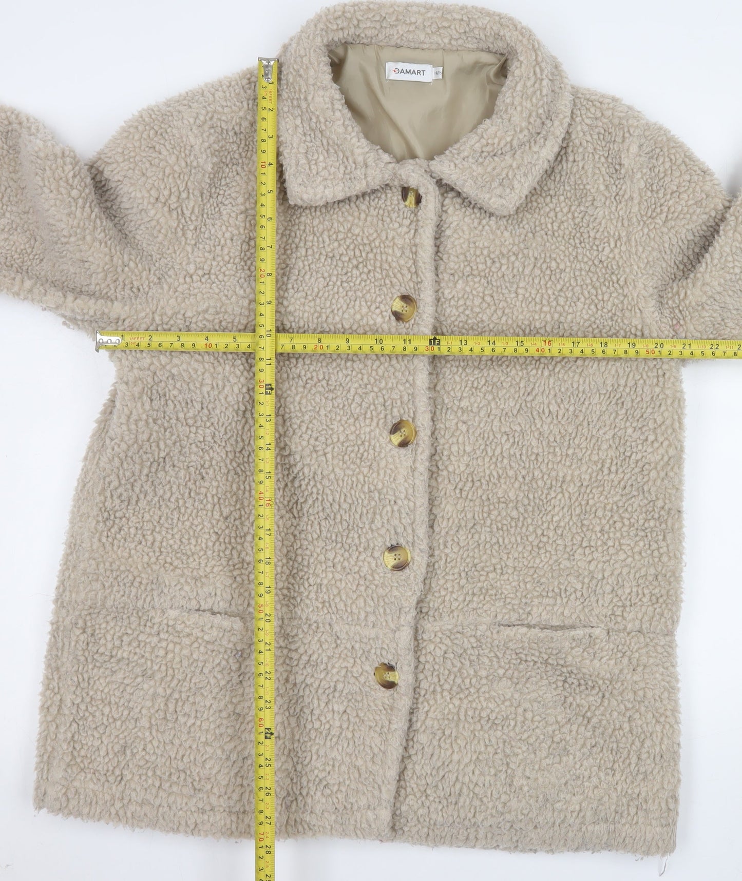 Womens UK Size 14 Damart Beige Teddy Coat