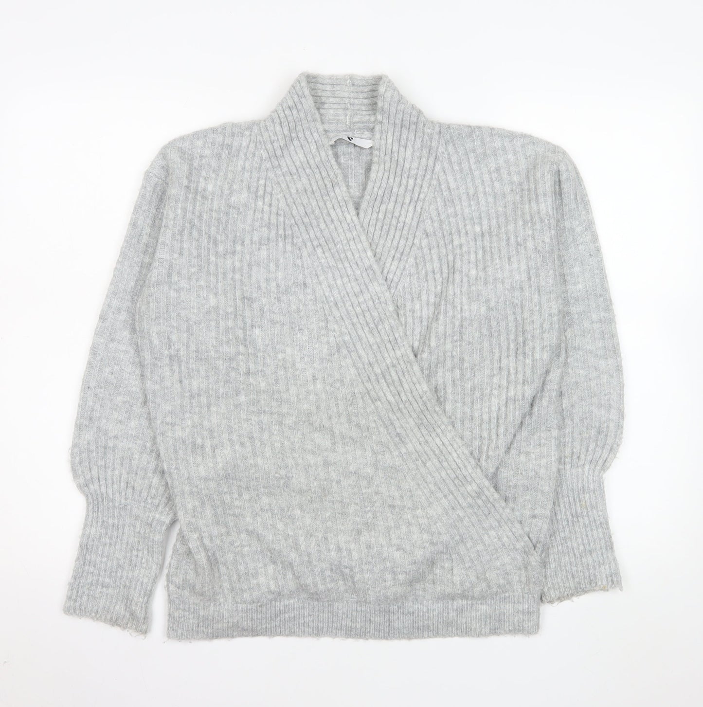 Womens UK Size 10 V By Very Grey Wrap Jumper