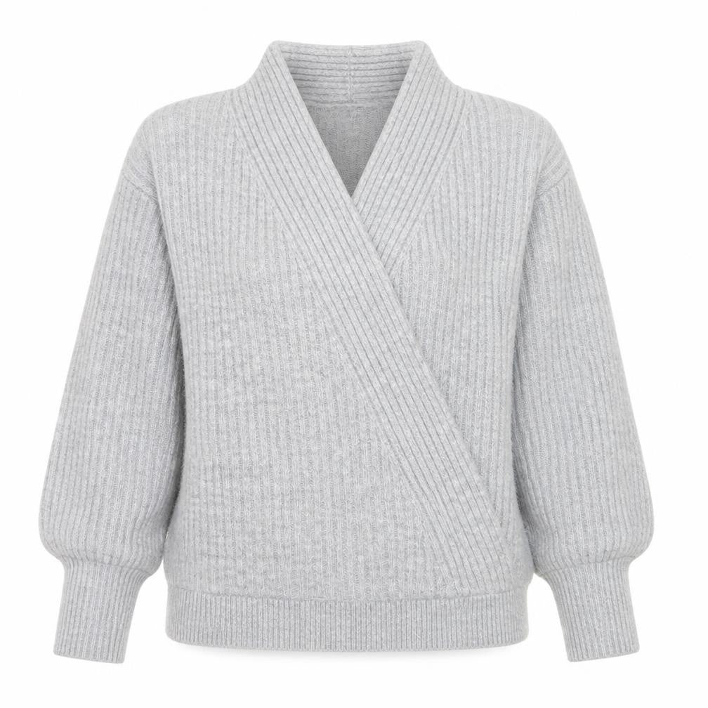 Womens UK Size 10 V By Very Grey Wrap Jumper