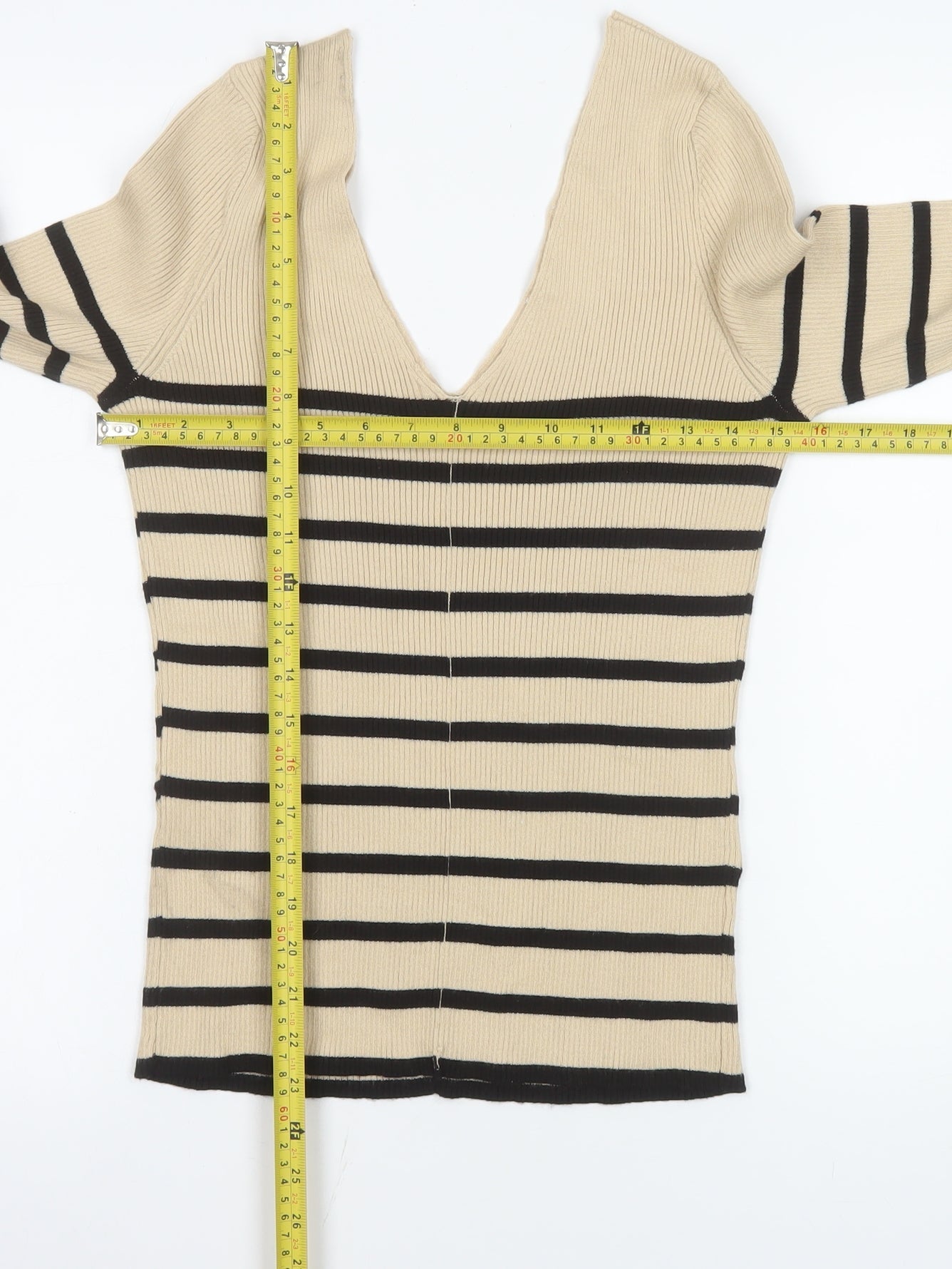 Womens UK Size 8 V by Very Beige Basic T-Shirt