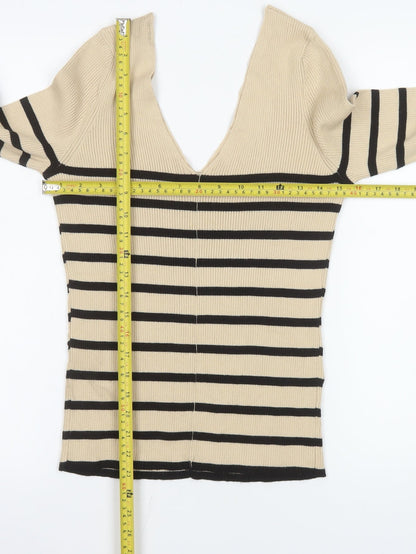 Womens UK Size 8 V by Very Beige Basic T-Shirt
