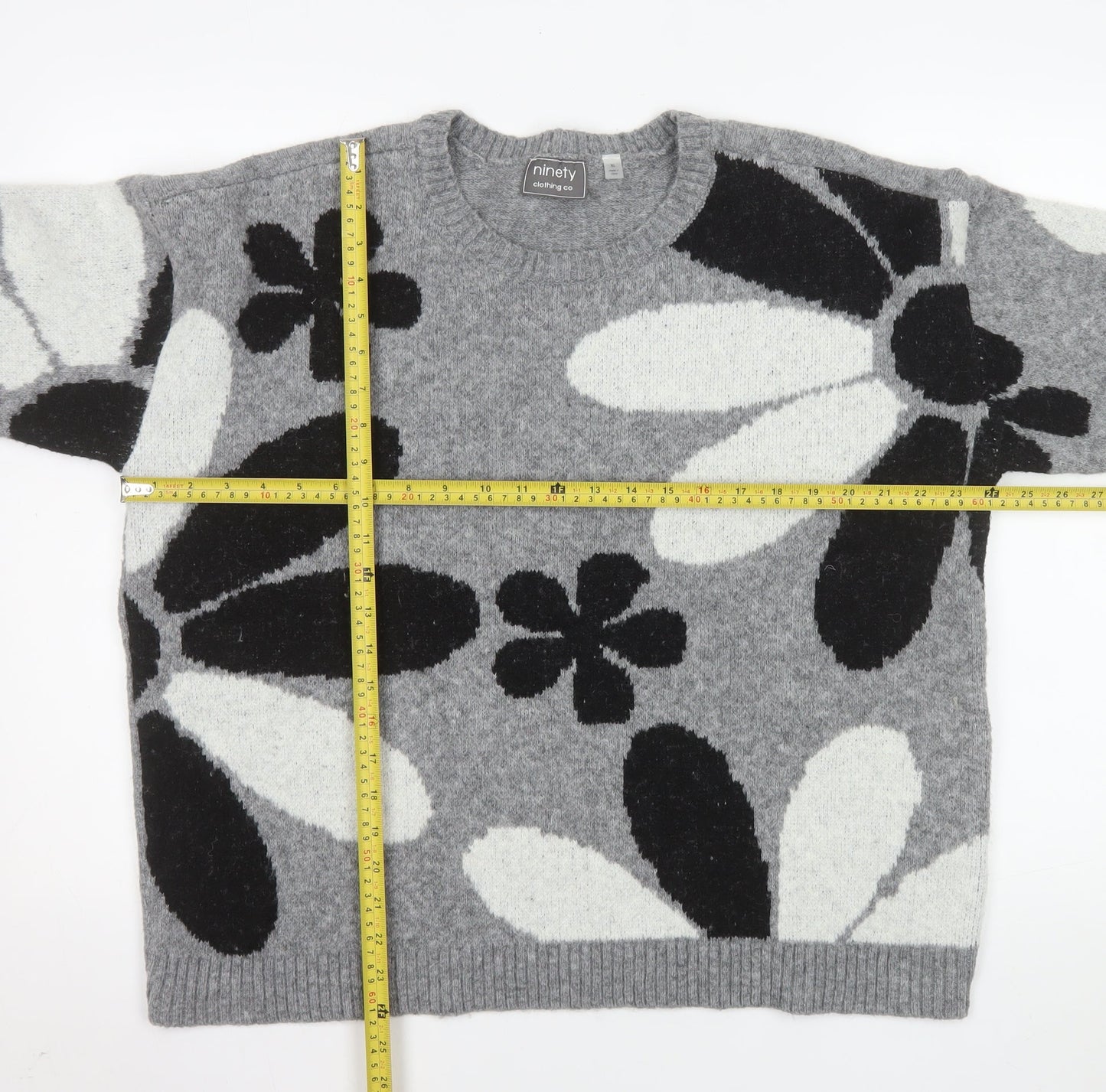 Womens UK Size XL ninety clothing co Grey Pullover Jumper