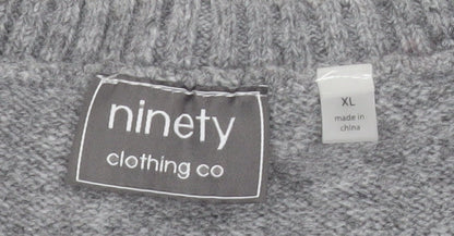 Womens UK Size XL ninety clothing co Grey Pullover Jumper