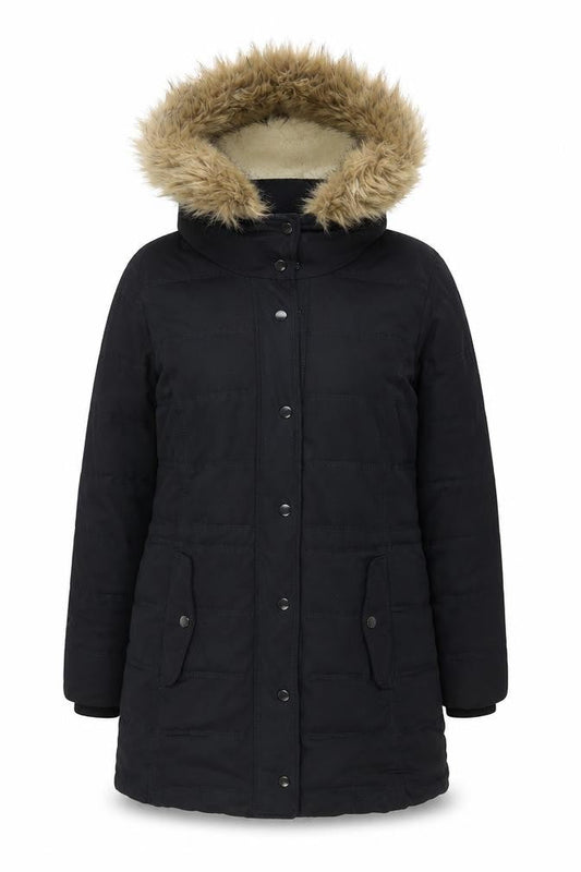 Womens UK Size 8 Weird Fish Black Parka Coat
