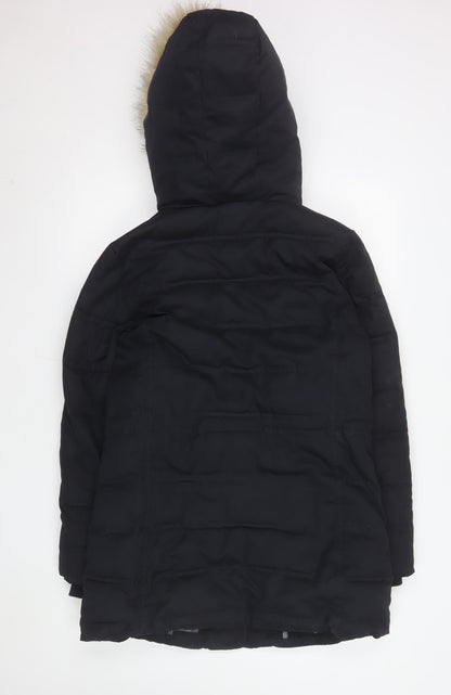 Womens UK Size 8 Weird Fish Black Parka Coat