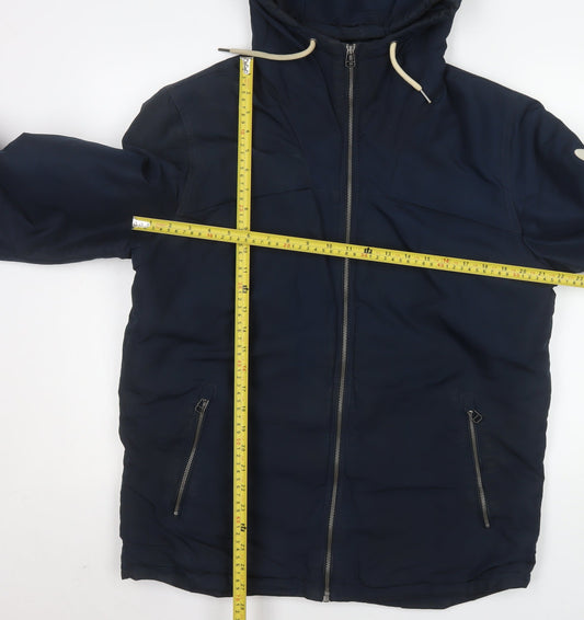 Jack & Jones Men's Blue Hooded Parka Jacket Size M