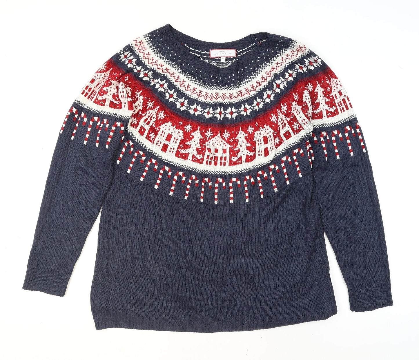 Mens UK Size L NEXT Blue Pullover Jumper