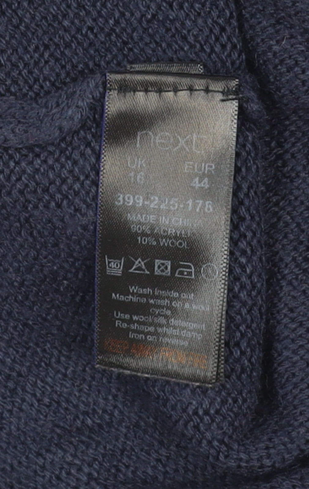 Mens UK Size L NEXT Blue Pullover Jumper