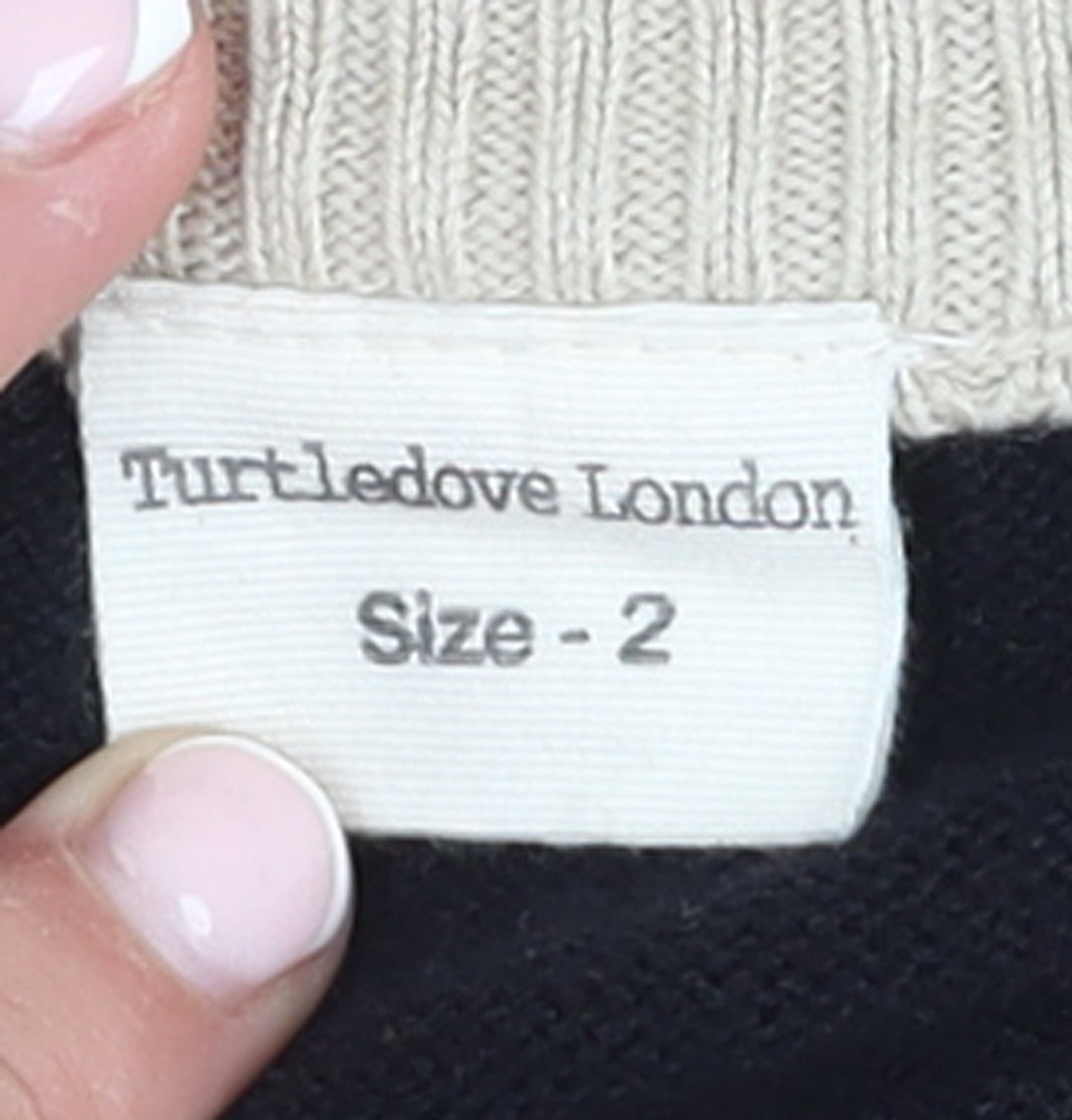 Womens UK Size 2 Turtledove London Black Cardigan Jumper