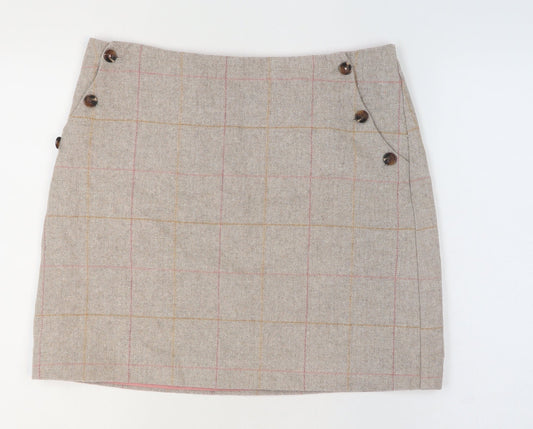 Womens UK Size 14 Joules A-Line Tweed Skirt