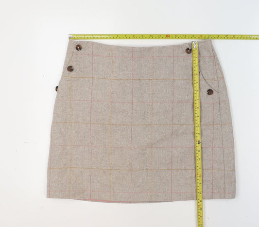 Womens UK Size 14 Joules A-Line Tweed Skirt