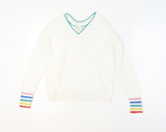 Womens UK Size 10 Boden White Pullover Jumper