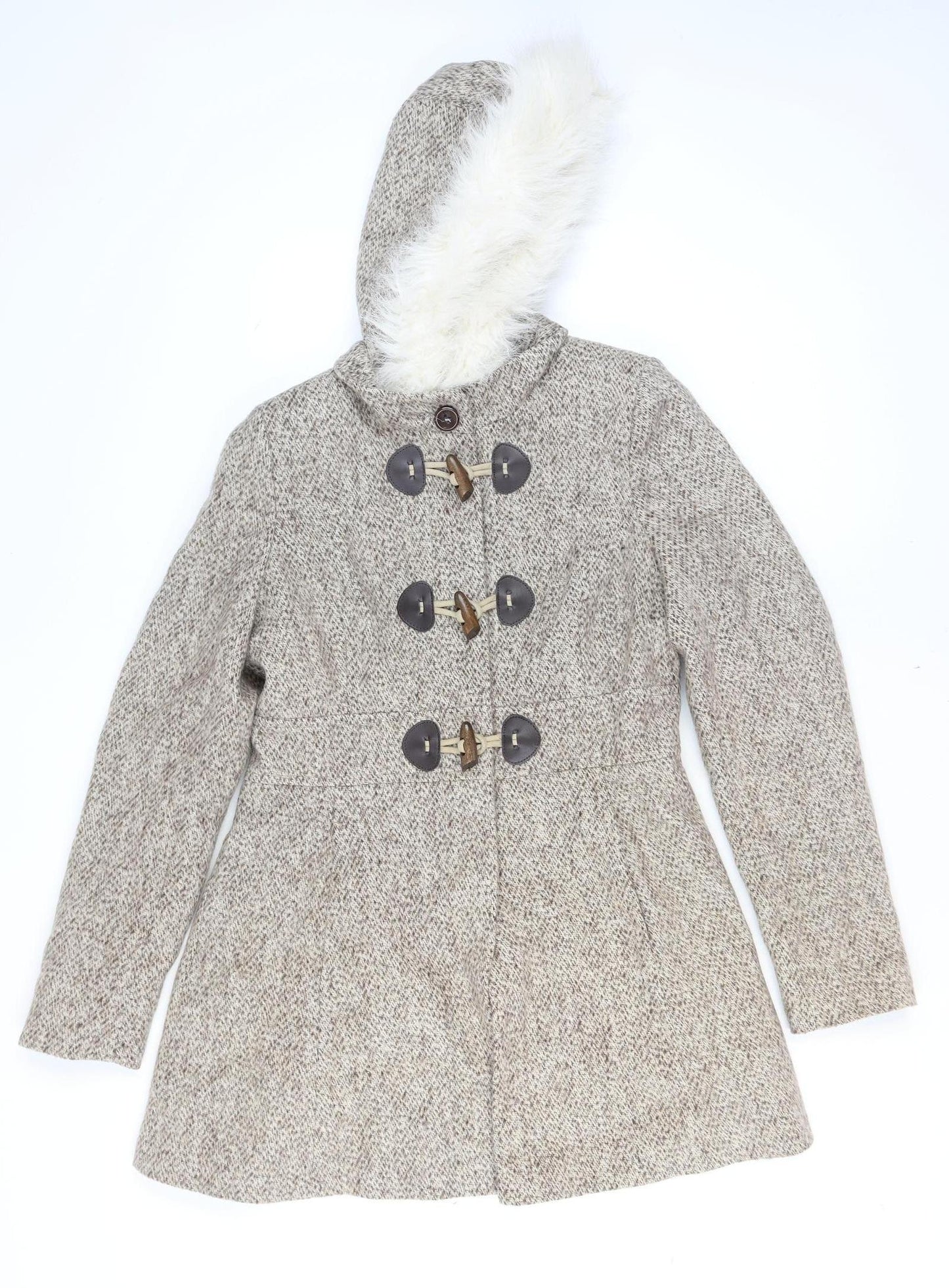 Womens UK Size 12 Jane Norman Beige Duffle Coat