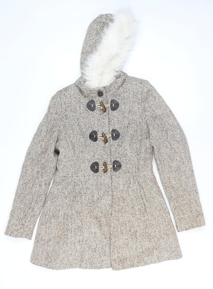 Womens UK Size 12 Jane Norman Beige Duffle Coat