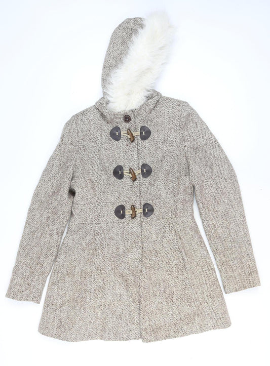 Womens UK Size 12 Jane Norman Beige Duffle Coat