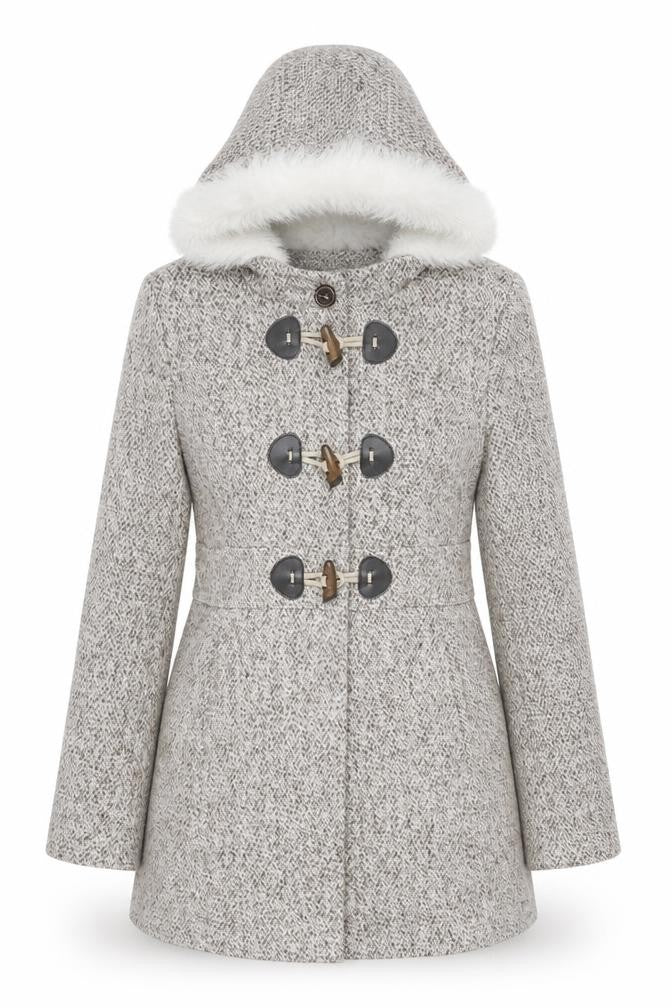 Womens UK Size 12 Jane Norman Beige Duffle Coat
